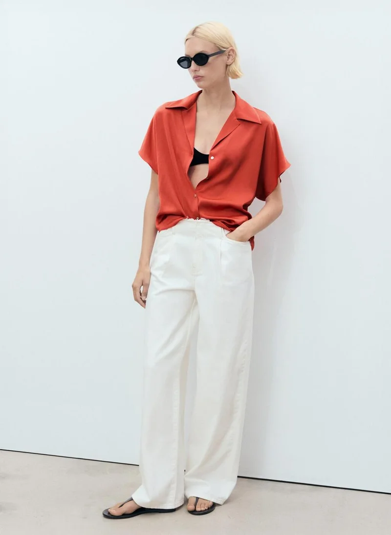 MANGO Short Sleeve Fluid Shirt