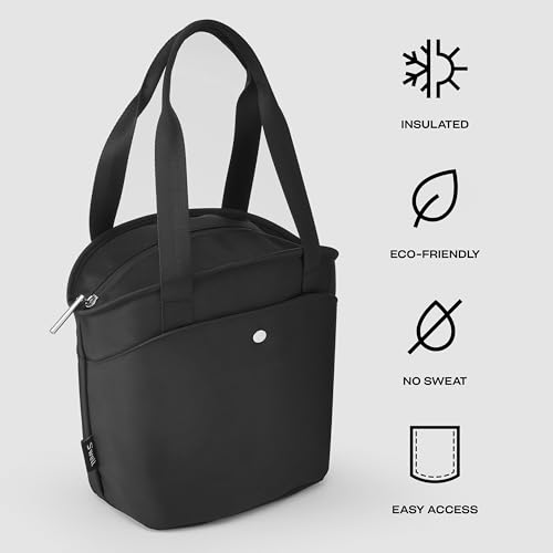 S'well Insulated Lunch Tote 10L, Onyx, Leakproof Lining With Waterproof Zip Closure, Multiple Pockets For Packing, Inner Strap Holds Water Bottle, Fits S'well Salad Bowl Kit Or Bento Box - Image 3