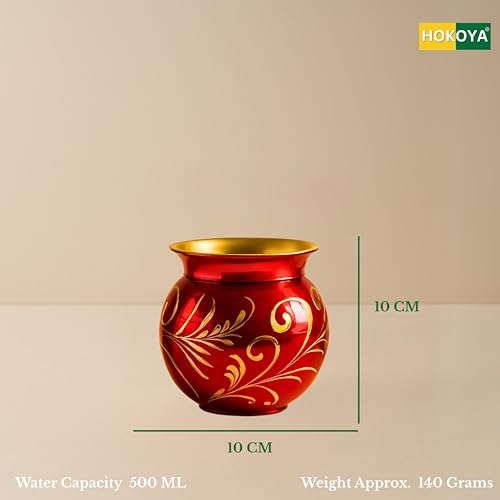 HOKOYA Brass Kalash For Puja (Brass Kalash, 500 ML) - Image 3