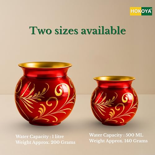 HOKOYA Brass Kalash For Puja (Brass Kalash, 500 ML) - Image 4