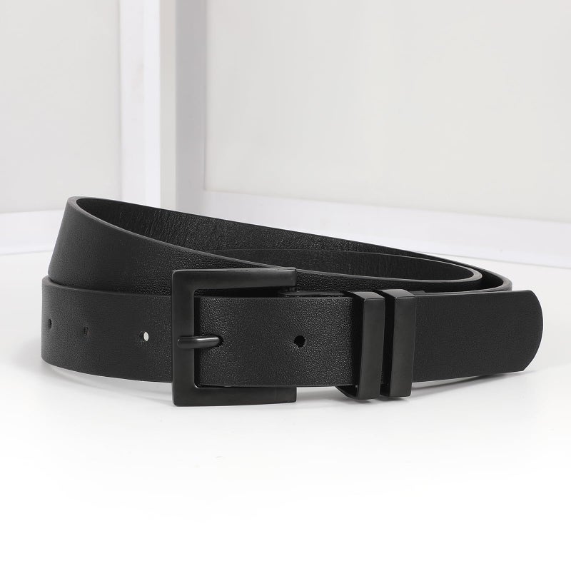 Sansths Women's Leather Belt for Jeans Pants Dresses Fashion Ladies Belt Black Waist Belt for Women,Black,S - Image 3