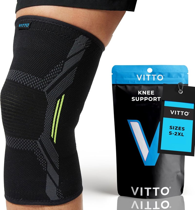VITTO Knee Support for Women Men Knee Brace for Meniscus Tear Arthritis Joint Pain Ligament Injury Knee Compression Sleeve for Running or Weight Lifting M - Image 1