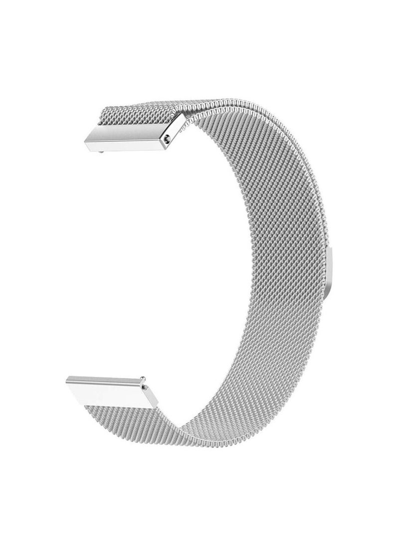 Generic Stainless Steel Loop Strap Wrist Band For Smart Watch Samsung Galaxy Watch 46mm / Huawei GT2 / Gear S3 Frontier and Classic / Honor Magic 2 / Fossil - 22mm (Silver)  - Image 1