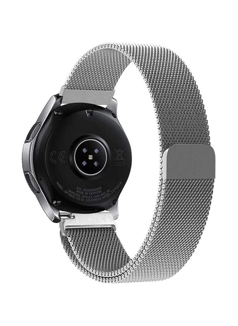 Generic Stainless Steel Loop Strap Wrist Band For Smart Watch Samsung Galaxy Watch 46mm / Huawei GT2 / Gear S3 Frontier and Classic / Honor Magic 2 / Fossil - 22mm (Silver)  - Image 2