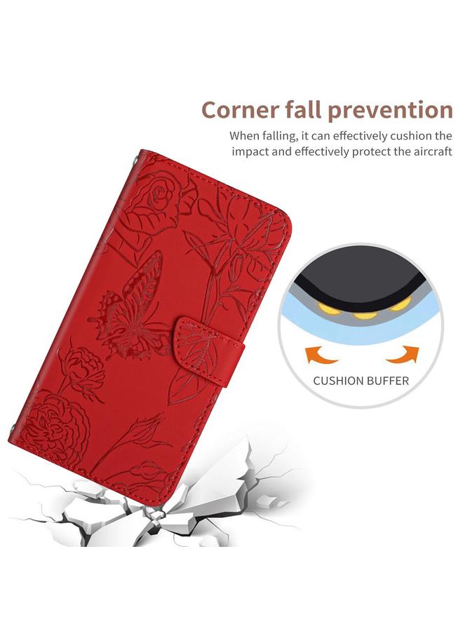 S-TOP Case For Redmi Note 14 4G 164.84mm EU Version Skin Feel Butterfly Embossed Flip Leather Phone Case - Image 2