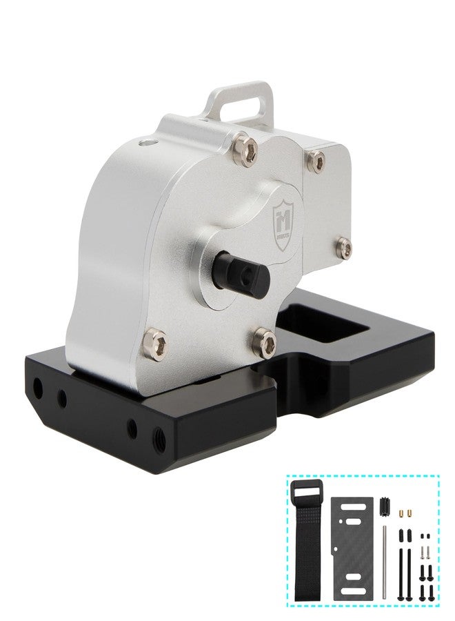 MEUS RACING V2 LCG Transmission Overdrive Gearbox for Axial SCX10 1/10 RC Crawler Upgrades (Silver) - Image 1