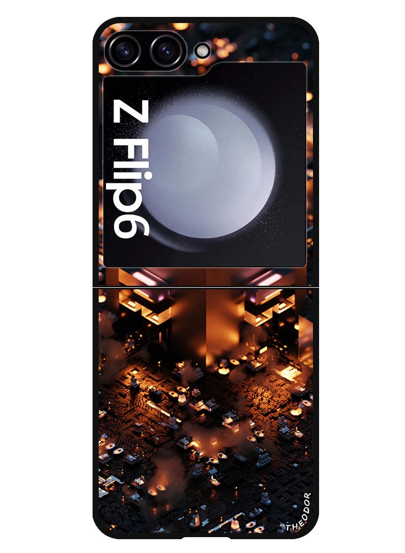 Theodor Protective Case Anti Scratch Shock Proof Bumper Cover For Samsung Galaxy Z Flip 6 figure_construction_glow - Image 1