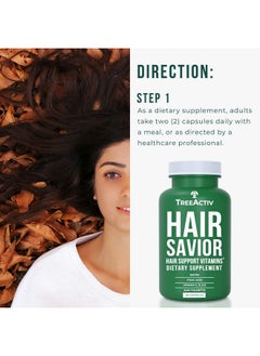 TreeActiv TreeActiv Hair Savior, Hair Vitamins for Faster Hair Growth, Hair Growth Supplement with Biotin, Vitamins for Hair Growth Women and Men, Hair Growth Vitamins and Collagen Supplements, 60 Capsules  - Image 4