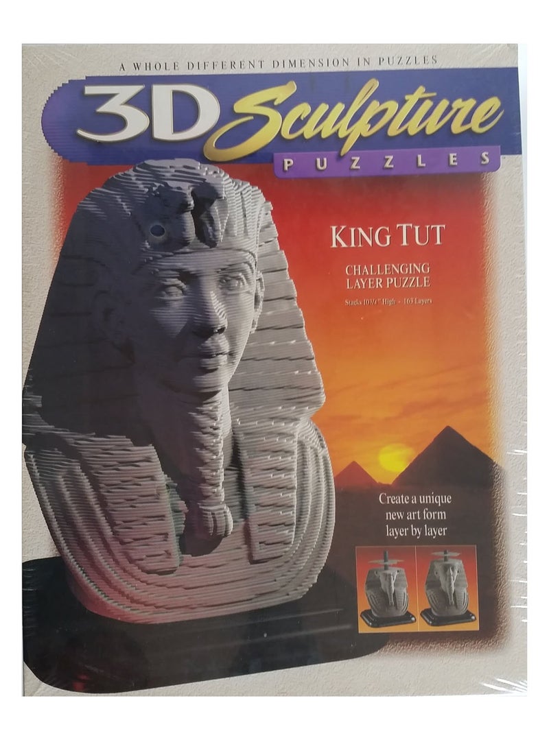 Milton Bradley 3D Sculpture Puzzle King Tut Cardboard Assembly  Disassembly Ancient Egyptian 200 Pieces 1 Set 200 Count - Image 2