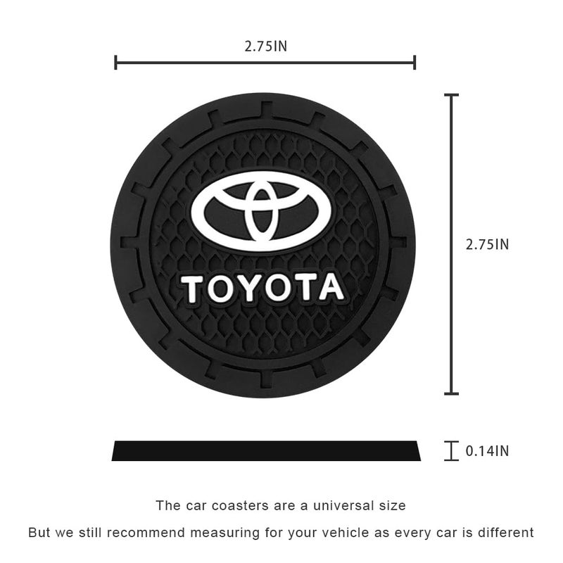 BFIVEANTE Car Cup Holder Coaster For Toyota Silicone Cupholder Coaster Car Interior Accessories 2.75 Inch 2 Pieces - Image 2