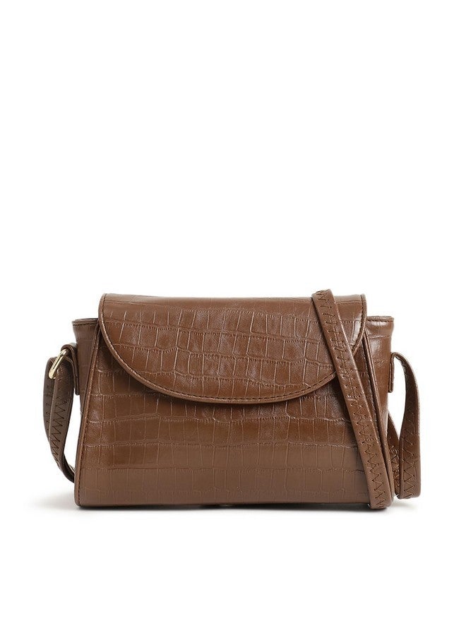 Fastrack Croco Textured Brunch Sling Bag for Women, Girls and Ladies | Ladies Purse Handbag | Slings for Casual Carry | Faux Leather Sling with Adjustable Sling Strap - Image 1