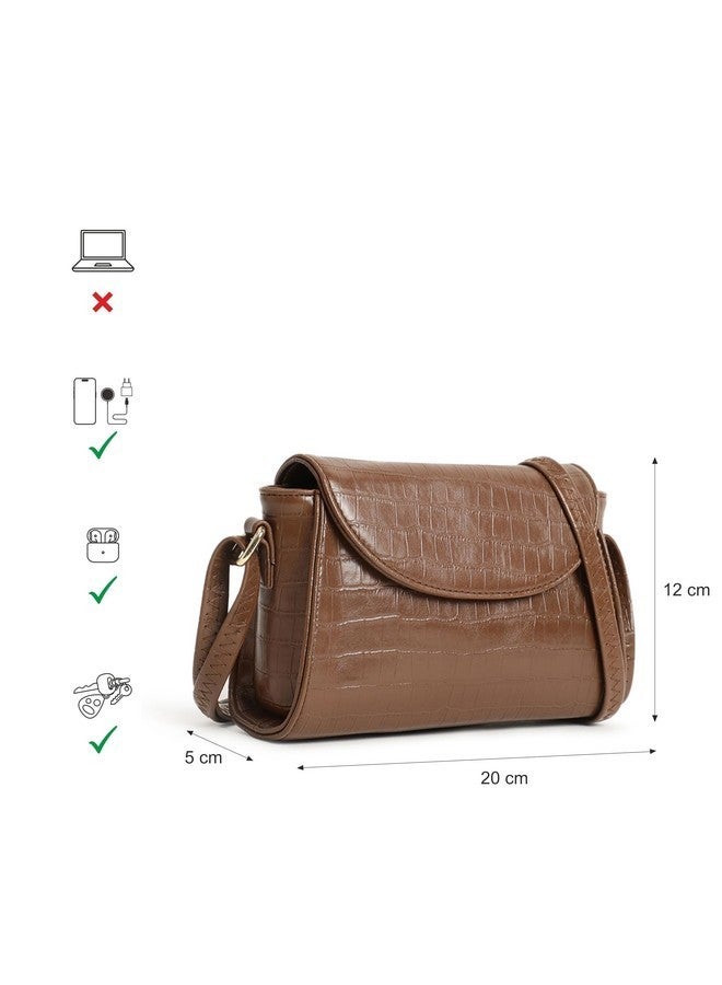 Fastrack Croco Textured Brunch Sling Bag for Women, Girls and Ladies | Ladies Purse Handbag | Slings for Casual Carry | Faux Leather Sling with Adjustable Sling Strap - Image 4