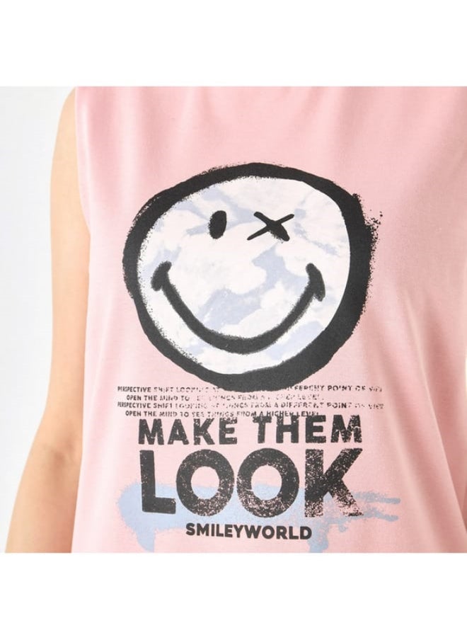 SP Characters Graphic Print Sleeveless T-shirt with Crew Neck  - Image 2