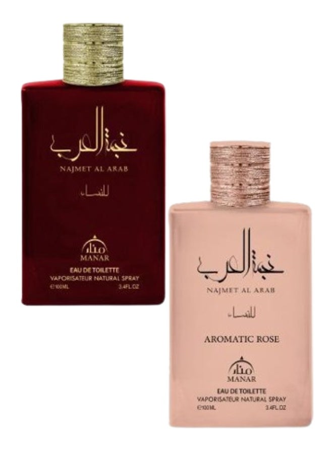 manar Najmet Al Arab Pink And Najmet Al Arab Red Perfume 100ML - Image 2