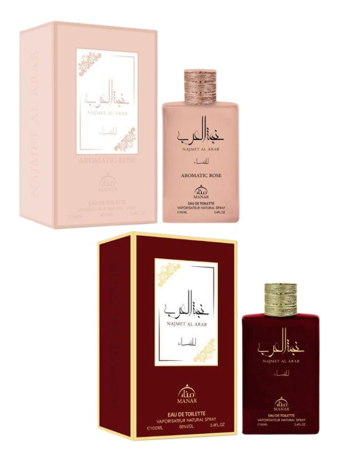 manar Najmet Al Arab Pink And Najmet Al Arab Red Perfume 100ML - Image 1