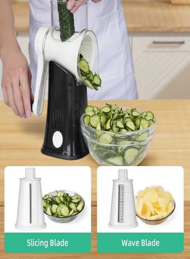 REDPANT 5 in 1 Rotary Cheese Grater, Manual Hand Crank Cheese Grater With Reinforced Suction & 5 Interchangeable Blades, Multifunctional Cheese Shredder, Easy to Use and Clean, Black - Image 2