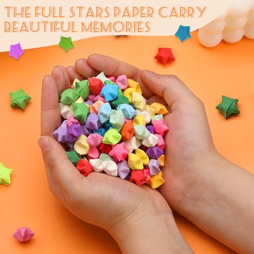 Bupete Star Origami Paper Assortment Color Star Paper Strips Double Sided Origami Stars Papers Strips Solid Color Paper Stars Lucky Star Decoration Papers Stars Strips Diy Hand Art Crafts - Image 4