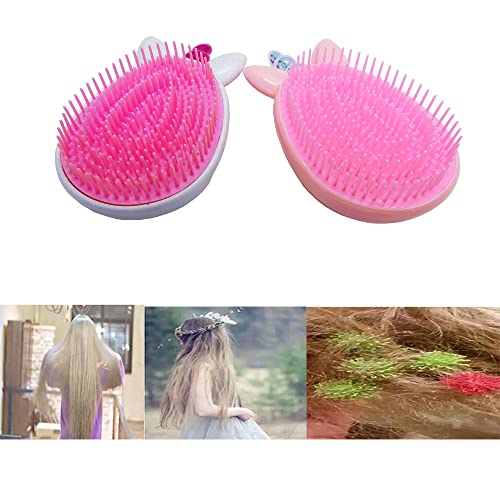 Artkingdome Unicorn Hair Brush Wet dry, Kids detangling brush,Toddler Hair Brush Detangling, Curly Straight Hair Brushes Combs Gift Pink - Image 2