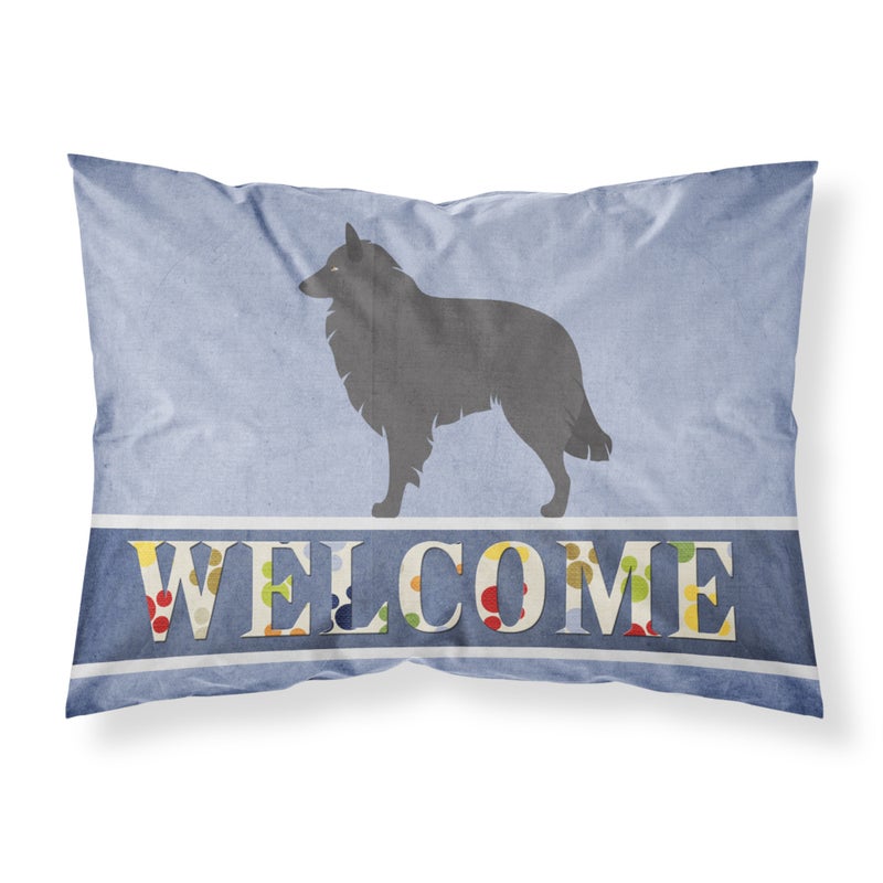 ""Caroline's Treasures Groenendael Belgian Shepherd Pillowcase  Standard  Welcome""