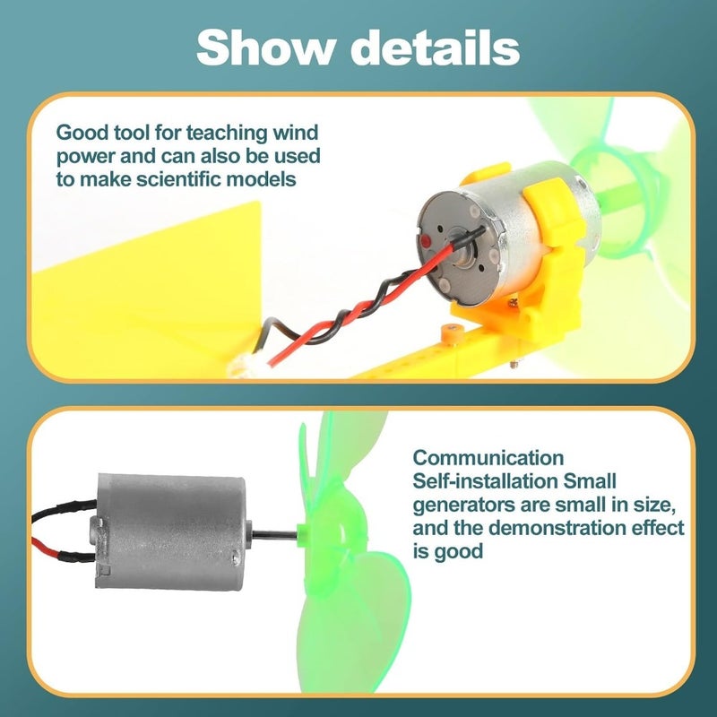 Wind Turbine Generator Kit with Micro DC Motor Blades and Holder, DIY Wind Power Science Experiment Model, Educational Renewable Energy Project for STEM Learning - Image 3