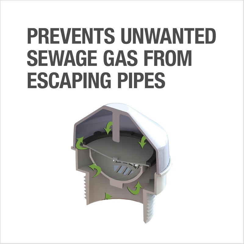 Oatey Sure-Vent 2-Inch ABS Adapter with 1-1/2-Inch Air Admittance Valve - Black - Image 5