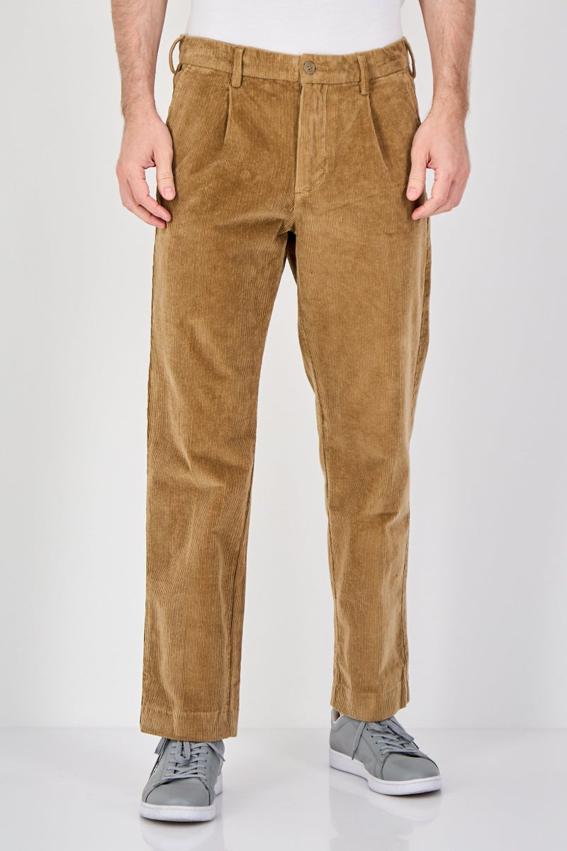 Celio سروال كوردروي مستقيم للرجال، بني - Image 1