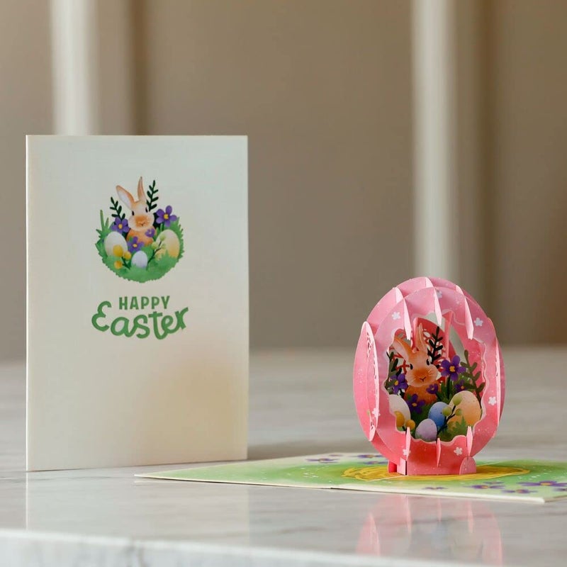Lovepop Egg 3D Pop-Up Easter Card for Kids - for Boys, Girls, Him, Her - Floral Greeting Card - 5" x 7" - Envelope Included - Image 2
