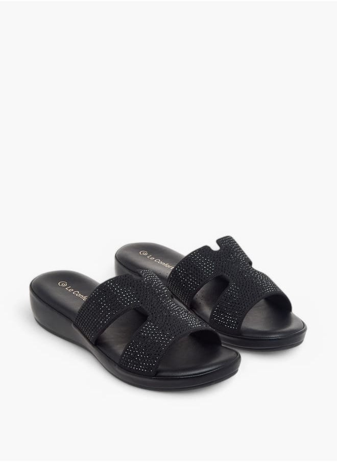 Le Confort Women Rhinestone Embellished Slip-On Sandals  - Image 1