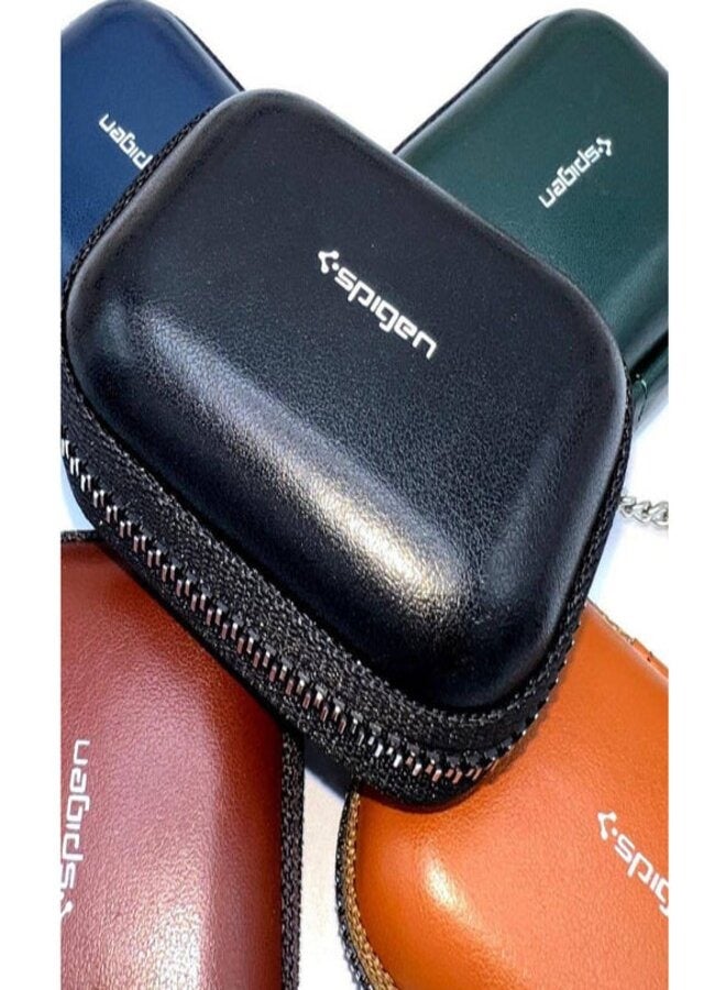Spigen Universel Leather Case Cover For AirPods Pro Matte Black - Image 2
