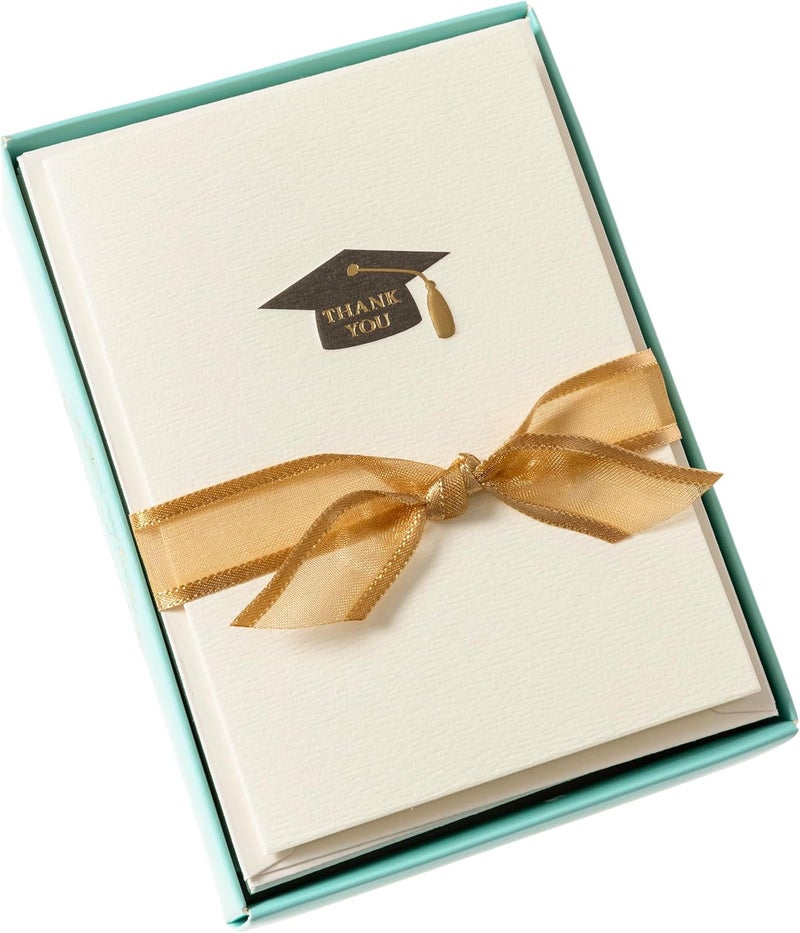 Graphique Grad Cap La Petite Presse Boxed Notecards, 10 Embellished Gold Foil Blank Cards with Matching Envelopes and Storage Box, 3.25" x 4.75" - Image 4