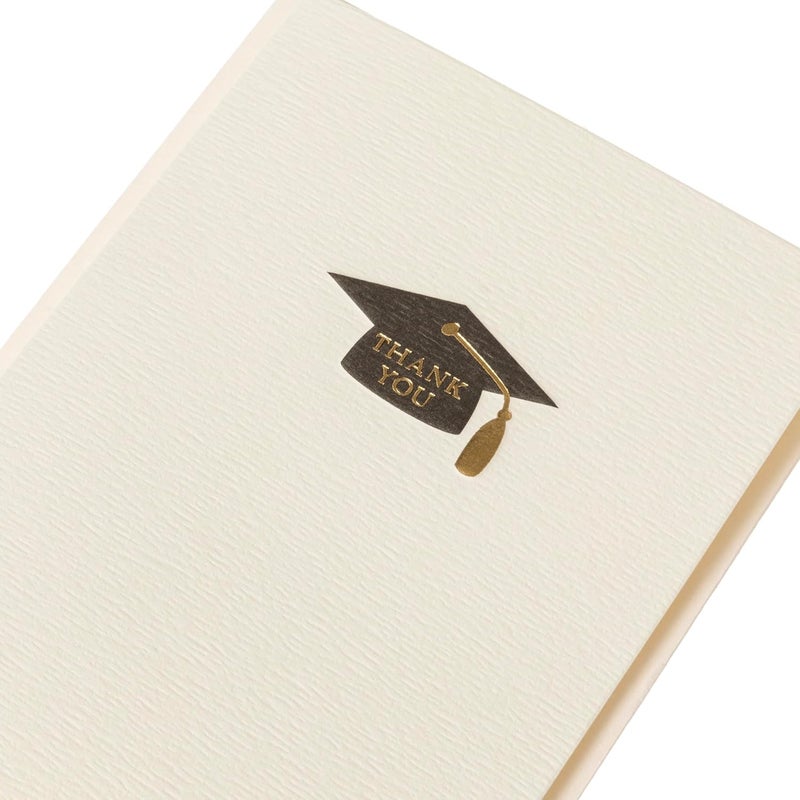 Graphique Grad Cap La Petite Presse Boxed Notecards, 10 Embellished Gold Foil Blank Cards with Matching Envelopes and Storage Box, 3.25" x 4.75" - Image 3