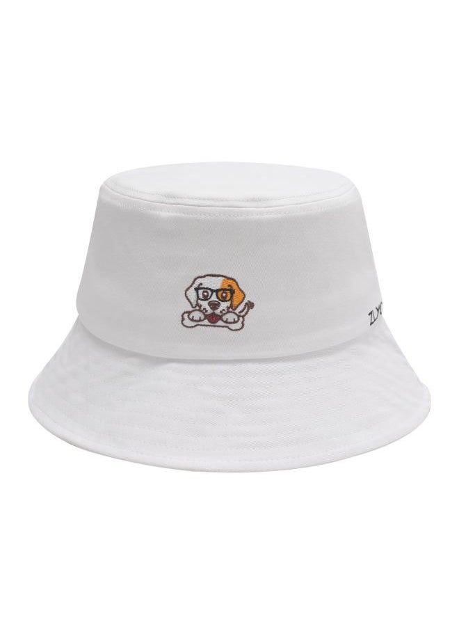 ZLYC Unisex Fashion Embroidered Bucket Hat Summer Fisherman Cap for Men Women Teens (Dog White)  - Image 1