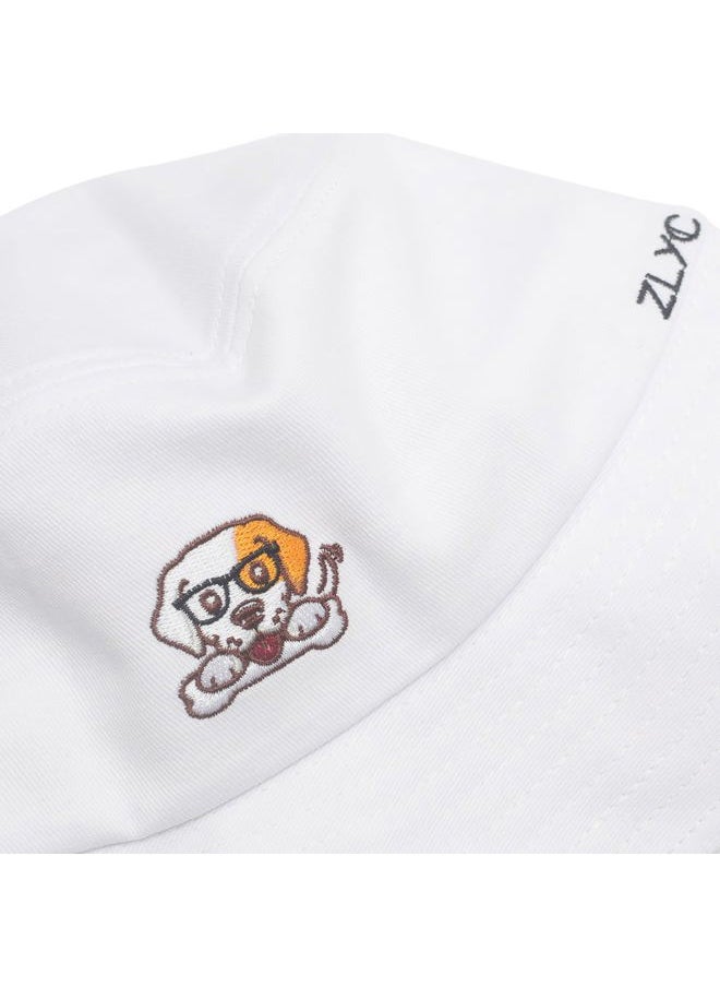 ZLYC Unisex Fashion Embroidered Bucket Hat Summer Fisherman Cap for Men Women Teens (Dog White)  - Image 5