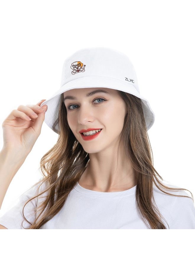ZLYC Unisex Fashion Embroidered Bucket Hat Summer Fisherman Cap for Men Women Teens (Dog White)  - Image 3