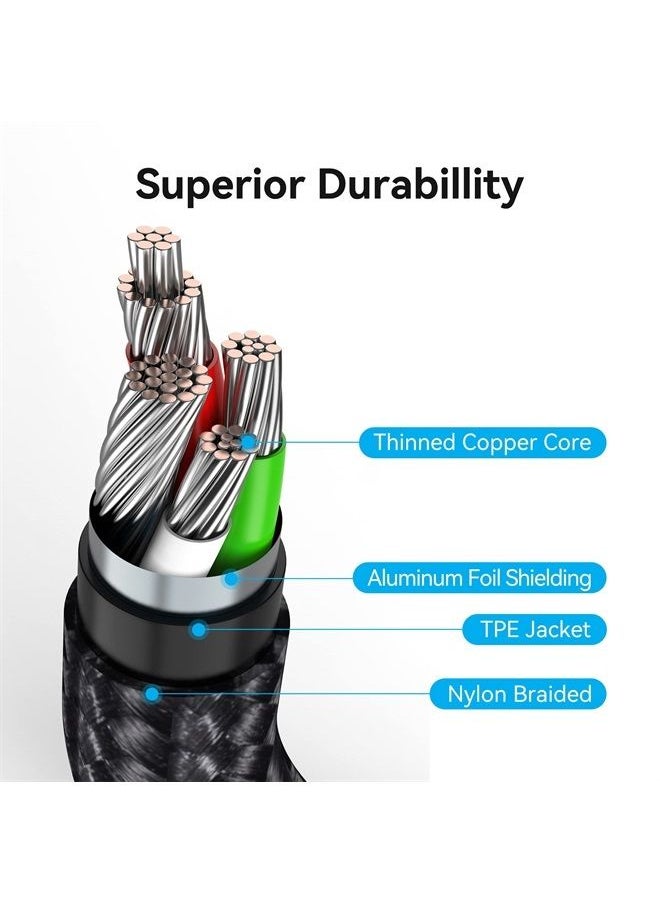 VENTION Micro USB Cable Android Charger 10ft, Micro USB Fast Charging Cable Nylon Braided Compatible with Samsung Galaxy S7/S6/S5/J7 Sony Kindle Android Devices - Black  - Image 4