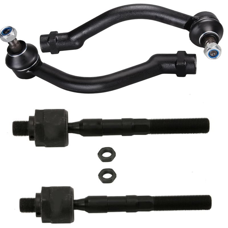 HHCM 4pc Front Outer Inner Tie Rod End Kit for Hyundai Azera 20062011 for Hyundai Sonata 2006 2007 2008 2009 2010 Steering Inner Tie Rod Ends and Outer Tie Rod End Kit EV800345 ES800334 ES800335
