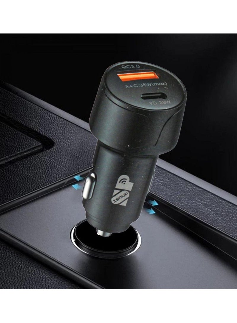 iSNUP Fast car charger with USB and PD - Image 3