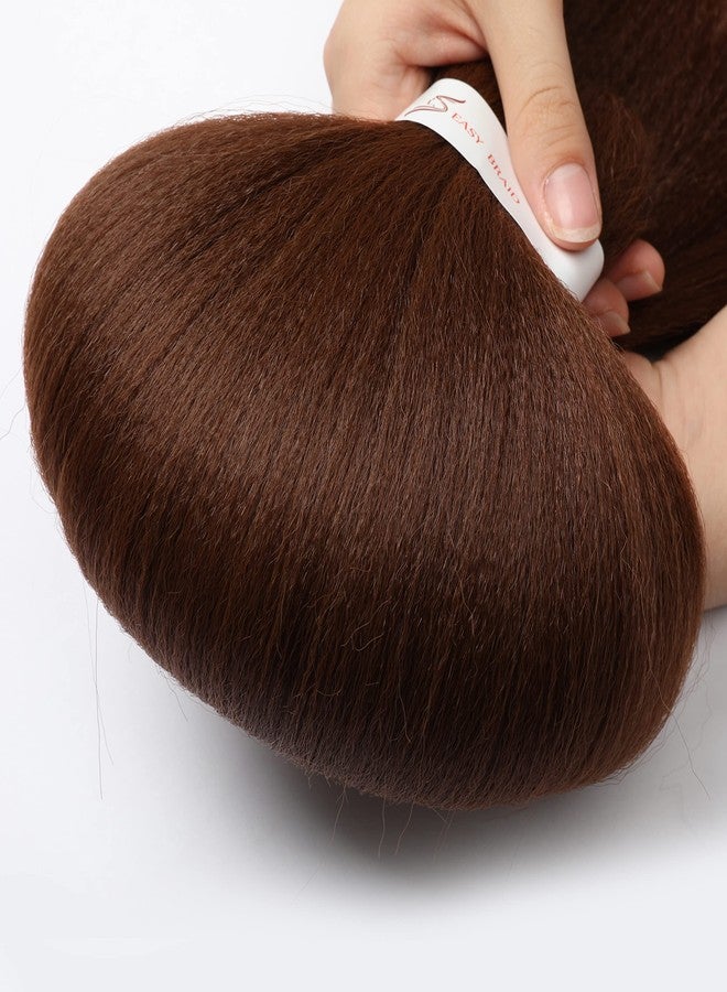 ShowCoco Easy Braid Pre Stretched Braiding Hair Auburn Brown 32 Inch Yaki Texture Easy Crochet Braids 8 Packs Hot Water Setting Synthetic Hair Extension for Braids (32inch,#30) - Image 5