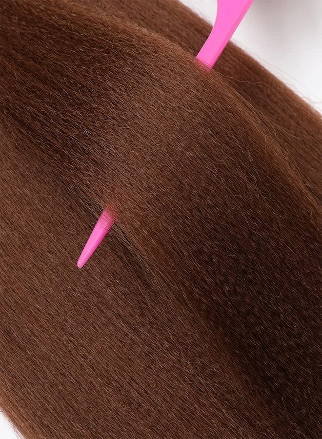 ShowCoco Easy Braid Pre Stretched Braiding Hair Auburn Brown 32 Inch Yaki Texture Easy Crochet Braids 8 Packs Hot Water Setting Synthetic Hair Extension for Braids (32inch,#30) - Image 4