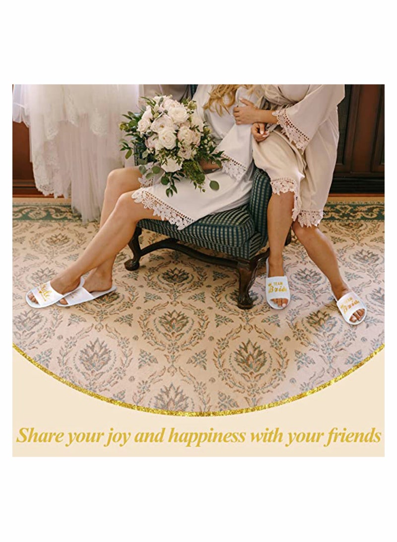 12 Pairs Disposable Open Toe Bride Slippers for Bridal Shower & Hen Party - Perfect Spa Accessories  - Image 4