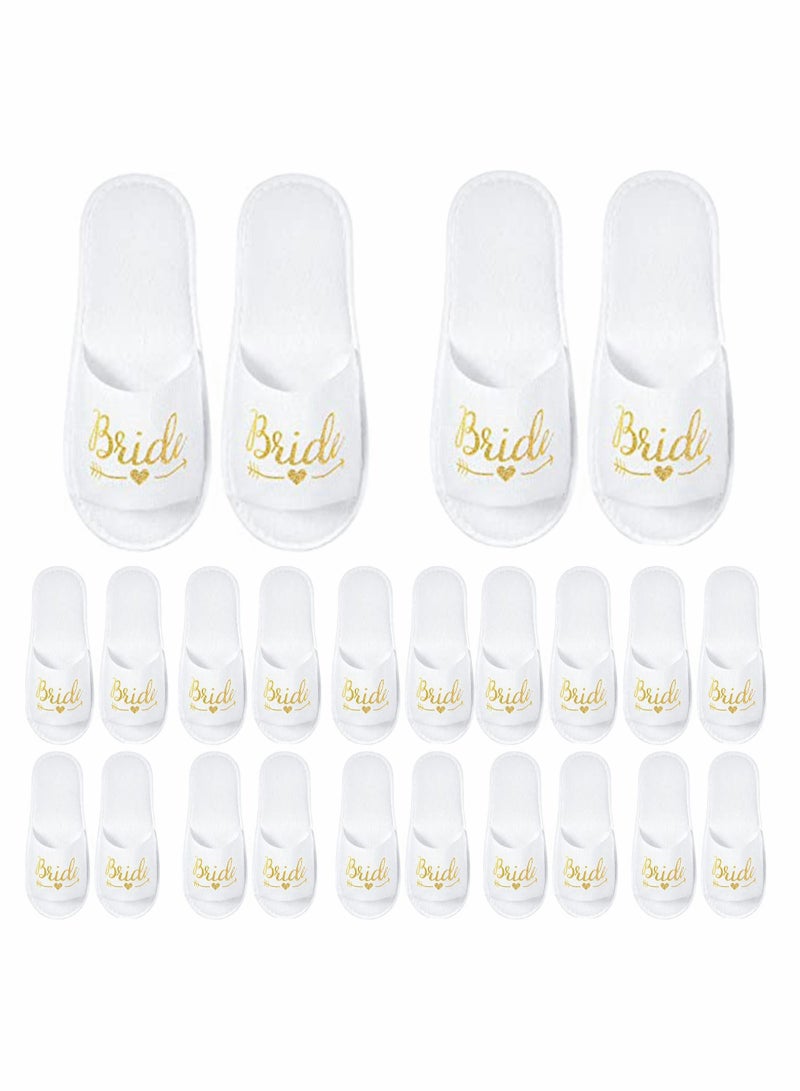 12 Pairs Disposable Open Toe Bride Slippers for Bridal Shower & Hen Party - Perfect Spa Accessories  - Image 1