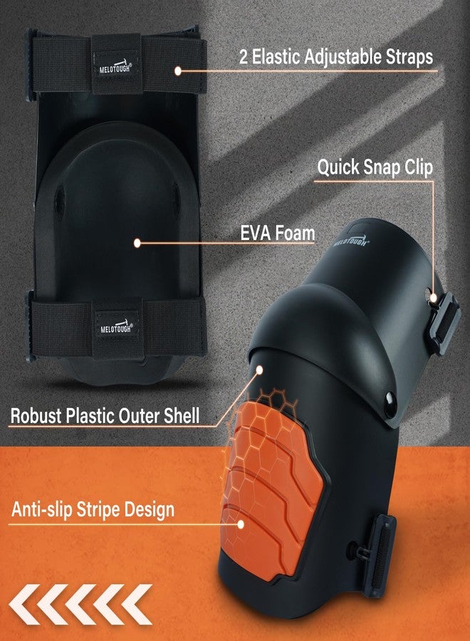 MELOTOUGH Knee Pads for Work,Construction,Flooring,Gardening-Comfortable and Flexible(Orange) - Image 2