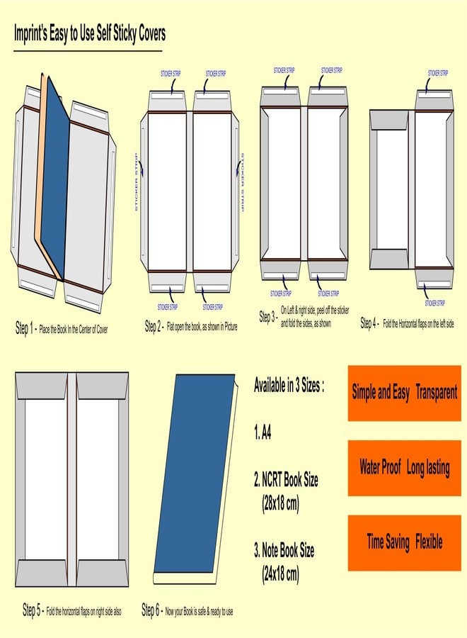 IMPRINT Book Covers | Ideal for A4 Size Notebook and Books | Pack of 20 | Transparent - Image 2