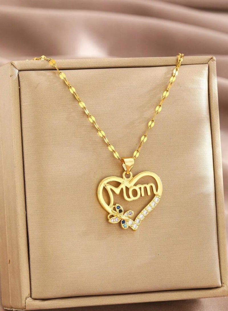 Equal Stainless Steel Gold Plated Necklace For Women - Image 1