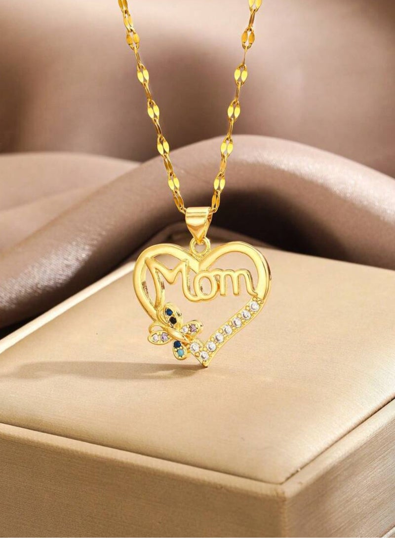 Equal Stainless Steel Gold Plated Necklace For Women - Image 3