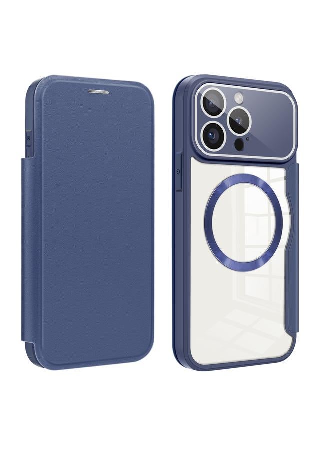 S-TOP Case For iPhone 15 Pro Max Colored Shield MagSafe Magnetic RFID Anti-theft Leather Phone Case - Image 1