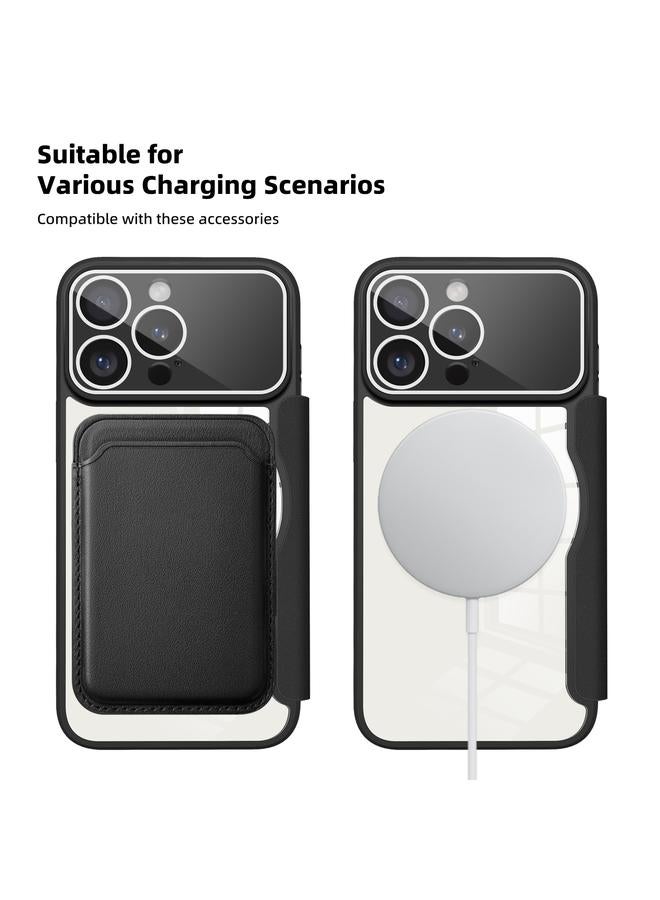 S-TOP Case For iPhone 15 Pro Max Colored Shield MagSafe Magnetic RFID Anti-theft Leather Phone Case - Image 3