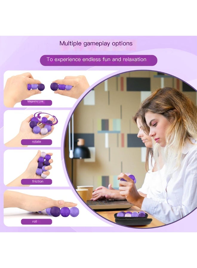 كرات مغناطيسية من السيليكون ألعاب للتخفيف من التوتر للبالغين والمراهقين، 4 قطع ألعاب حسية لتخفيف التوتر للتوحد ADHD القلق، أجهزة بتقنيات ممتعة، ألعاب مكتبية، هدايا صغيرة للنساء الرجال المراهقين - Image 4