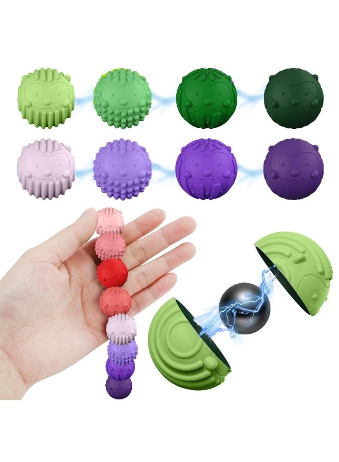 كرات مغناطيسية من السيليكون ألعاب للتخفيف من التوتر للبالغين والمراهقين، 4 قطع ألعاب حسية لتخفيف التوتر للتوحد ADHD القلق، أجهزة بتقنيات ممتعة، ألعاب مكتبية، هدايا صغيرة للنساء الرجال المراهقين - Image 5