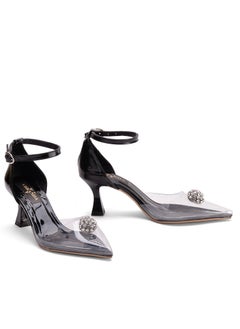 Vbranda high-quality transparent heels sandals R-10-BLACK  - Image 3